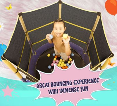 Image showing 6 th Upper Bounce Machrus 55" Kiddy Trampoline & Enclosure Set
