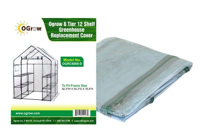 Ogrow 77 in H x 56.5 in W - Premium Greenhouse Replacement Cover for Your Outdoor Walk in Greenhouse - Clear