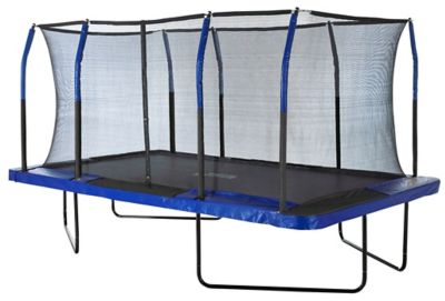 Image showing  8 ft. x 14 ft. Mega Rectangular Trampoline, Blue/Yellow