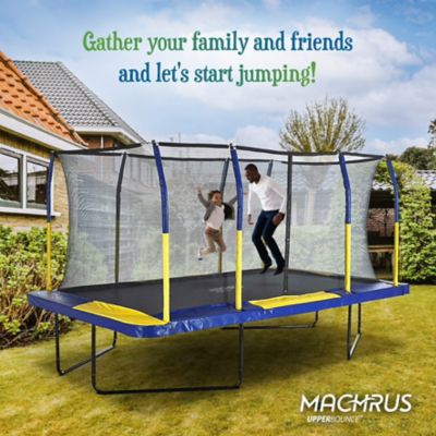 Image showing  Mega 9 ft. x 15 ft. Rectangle Trampoline, Blue/Yellow