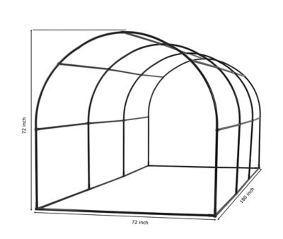 Image showing  180 in. x 72 in. Machrus Ogrow Deluxe 2-Door Walk-In Tunnel Greenhouse