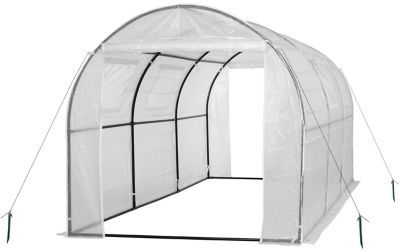 Ogrow Machrus Ogrow Deluxe 2-Door Walk-In Tunnel Greenhouse with White Cover - 180 in. x 72 in.