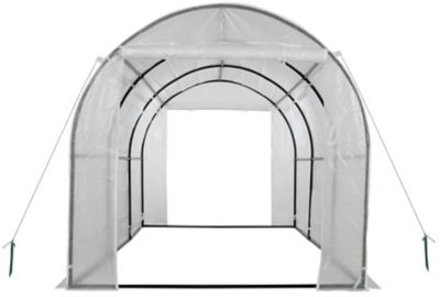 Image showing  Machrus Ogrow Deluxe 2-Door Walk-In Tunnel Greenhouse with White Cover - 180 in. x 72 in.