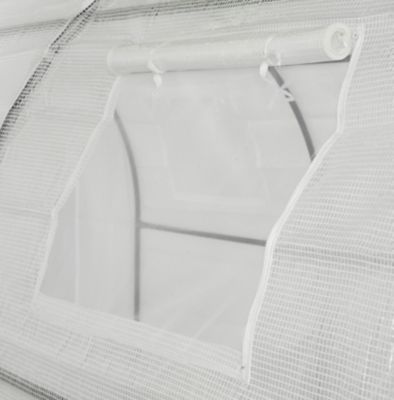Image showing  Machrus Ogrow Deluxe 2-Door Walk-In Tunnel Greenhouse with White Cover - 180 in. x 72 in.