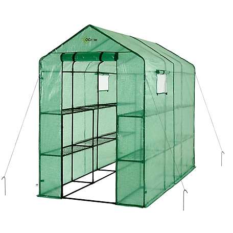 Ogrow Machrus Ogrow Premium PE Greenhouse Replacement Cover for Your Outdoor Walk in Greenhouse - 98 in. L x 49 in. W x 75 in. H