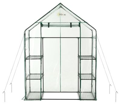 Ogrow Machrus Ogrow Deluxe Walk-In Greenhouse with 3 Tiers and 6 Shelves - 29 in. x 56 in.