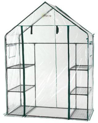 Image showing  Machrus Ogrow Deluxe Walk-In Greenhouse with 3 Tiers and 6 Shelves - 29 in. x 56 in.