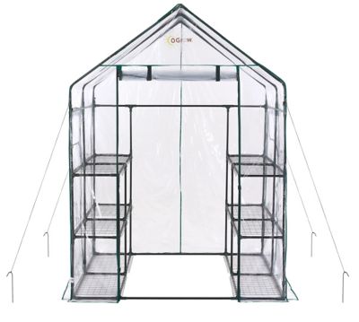 Ogrow Machrus Ogrow Deluxe Walk-In Greenhouse with 3 Tiers and 12 Shelves - 56 in. x 56 in.