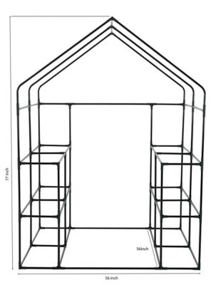 Image showing 5 th Ogrow Machrus Ogrow Deluxe Walk-In Greenhouse with 3 Tiers and 12 Shelves - 56 in. x 56 in.