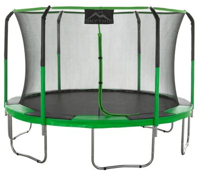 Upper Bounce Skytric 11 ft. Machrus Round Trampoline Set with Premium Top-Ring Flex Frame Safety Enclosure System