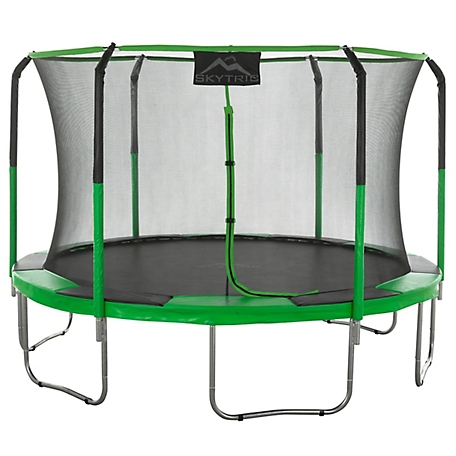 Upper Bounce Skytric 11 ft. Machrus Round Trampoline Set with Premium Top-Ring Flex Frame Safety Enclosure System