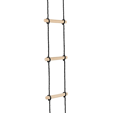 Swingan Machrus 6-Step Gymnastic Climbing Rope Ladder, Black, Fully Assembled