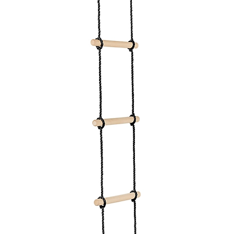 Swingan Machrus 6-Step Gymnastic Climbing Rope Ladder, Black, Fully Assembled