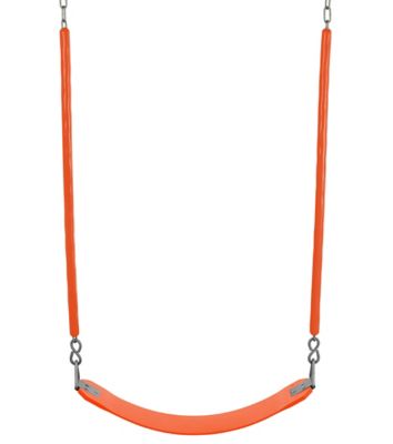 Swingan Belt Swing with Soft Grip Chain, Orange, For All Ages, Fully Assembled