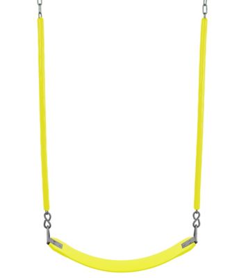 Swingan Belt Swing with Soft Grip Chain, Yellow, For All Ages, Fully Assembled