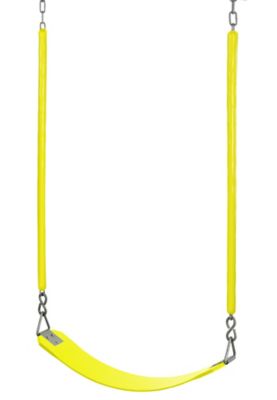 Image showing  Belt Swing with Soft Grip Chain, Yellow, For All Ages, Fully Assembled