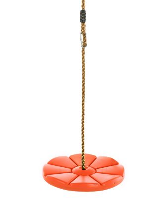 Swingan Cool Disc Swing with Adjustable Rope, Orange, Fully Assembled