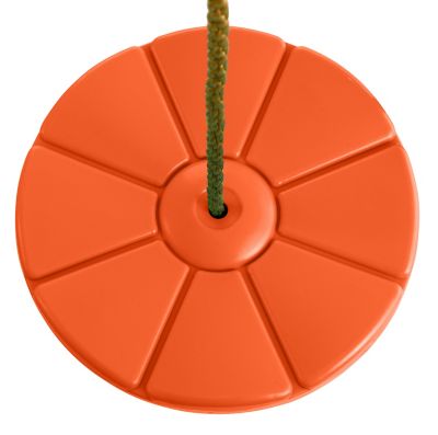 Image showing  Cool Disc Swing with Adjustable Rope, Orange, Fully Assembled