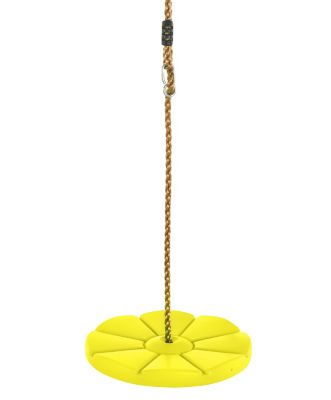 Swingan Cool Disc Swing with Adjustable Rope, Yellow, Fully Assembled