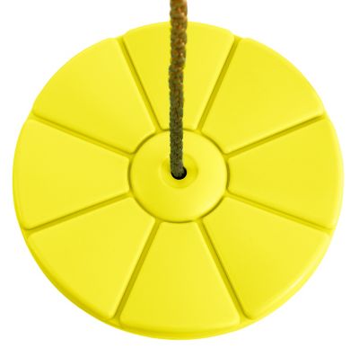 Image showing  Cool Disc Swing with Adjustable Rope, Yellow, Fully Assembled
