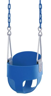 Swingan High-Back Full-Bucket Toddler and Baby Swing with Vinyl-Coated Chain, Blue, Fully Assembled