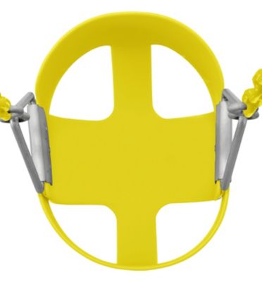 Image showing  High-Back Full-Bucket Toddler and Baby Swing with Vinyl-Coated Chain, Yellow, Fully Assembled