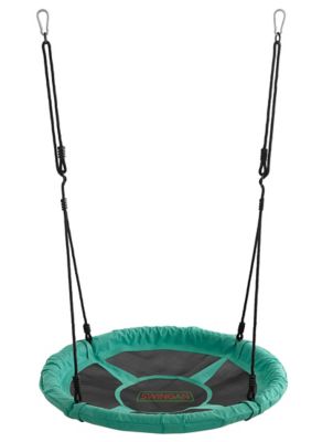 Swingan 37.5 in. Super Fun Nest Swing with Adjustable Ropes, Green, Solid Fabric Seat
