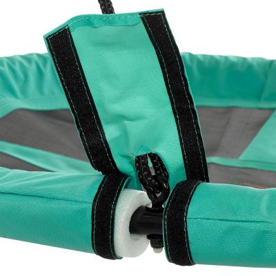 Image showing  37.5 in. Super Fun Nest Swing with Adjustable Ropes, Green, Solid Fabric Seat