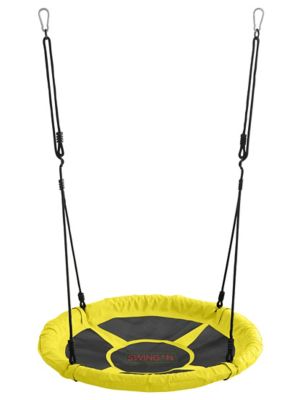 Swingan 37.5 in. Super Fun Nest Swing with Adjustable Ropes, Yellow, Solid Fabric Seat