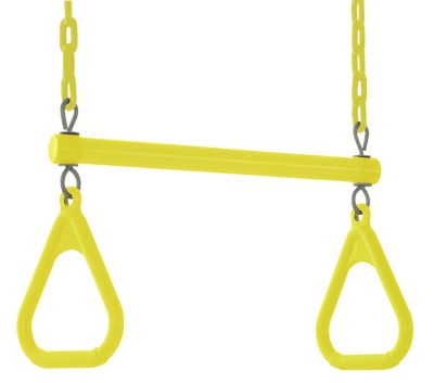 Swingan Trapeze Swing Bar with Snap Hook/Screw Lock Set, Yellow, For 8-10 ft. Swing Beam, 440 lb. Capacity, For Ages 3+