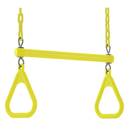 DIY Trapeze Pull up bar for Your Gym Playground Swing Set Accessories Replacement Cateam Trapeze Swing Bar for Kids Yellow with mounting kit Ninja line Accessories 220lb Load