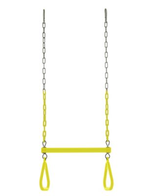 Image showing  Trapeze Swing Bar with Snap Hook/Screw Lock Set, Yellow, For 8-10 ft. Swing Beam, 440 lb. Capacity, For Ages 3+