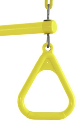 Image showing  Trapeze Swing Bar with Snap Hook/Screw Lock Set, Yellow, For 8-10 ft. Swing Beam, 440 lb. Capacity, For Ages 3+