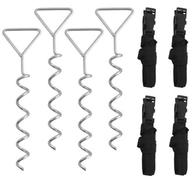 Upper Bounce Machrus Trampoline Deep Fastening Spiraled Anchors, 4-Pack