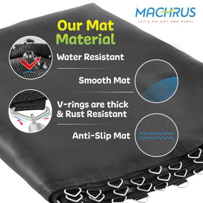 Image showing  Machrus 13FT Round Trampoline Replacement Mat with 80 V-Rings, for use with 7" Springs