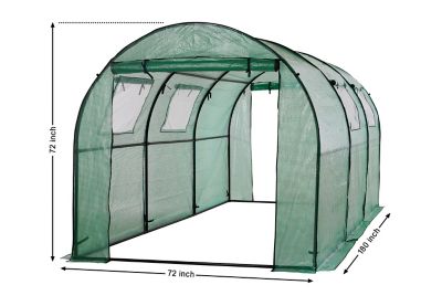 Image showing  Machrus Premium PE Replacement Cover for Outdoor Walk-In Tunnel Greenhouses, Fits Frame 180 in. x 72 in. x 72 in.