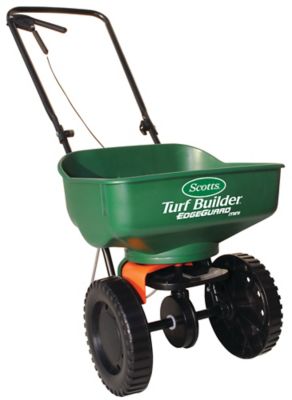 Scotts Turf Builder EdgeGuard Mini Broadcast Spreader for Grass Seed, Fertilizer, Salt and Ice Melt