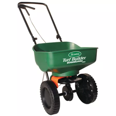 Scotts Turf Builder EdgeGuard 5 000 sq ft Mini Broadcast Spreader for Grass Seed Fertilizer Salt and Ice Melter Broadcast Spreaders