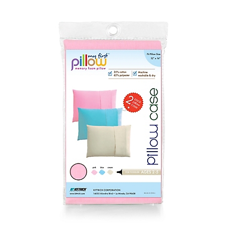 My First Toddler Size Pillowcase, Pink, Fits My First Memory Foam Pillow, For Ages 2-5, 2 pc.