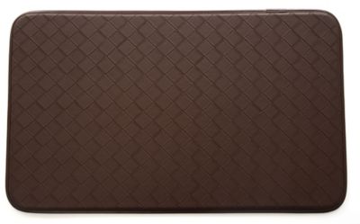Stephan Roberts Home Diamond Brown Faux Leather Kitchen Anti-Fatigue Mat, 2.5F-Caf14-04