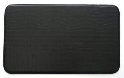 Stephan Roberts Home Faux Leather Anti-Fatigue Kitchen Mat, Black/Crocodile, 18 in. x 30 in.