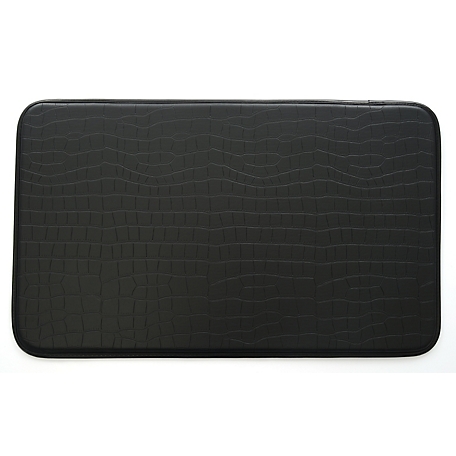 Stephan Roberts Home Faux Leather Anti-Fatigue Kitchen Mat, Black/Crocodile, 18 in. x 30 in.