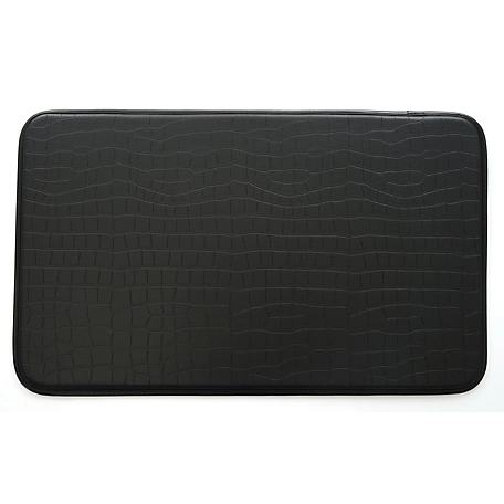 Stephan Roberts Home Faux Leather Anti-Fatigue Kitchen Mat, Black/Crocodile, 18 in. x 30 in.