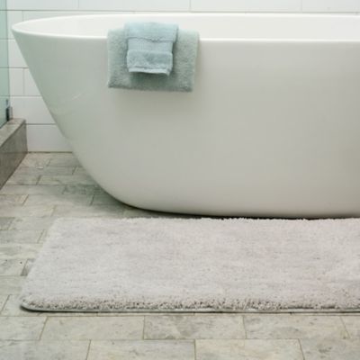 Image showing  Ultra Plush Polyester Shaggy Bath Mat, 21 in. x 34 in., Gray