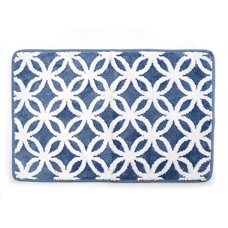 Stephan Roberts Home Ultra Plush Opus Knitted Cut Pile Polyester Bath Mat, 20 in. x 39 in., Blue