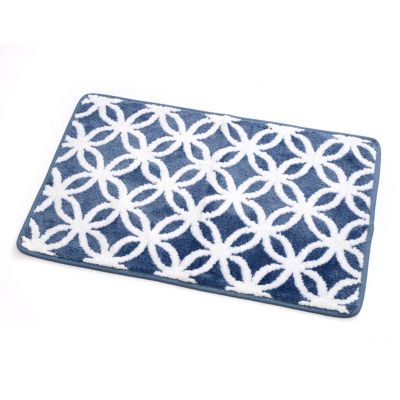 Image showing  Ultra Plush Opus Knitted Cut Pile Polyester Bath Mat, 20 in. x 39 in., Blue