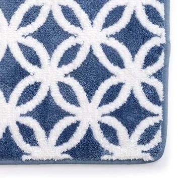 Image showing  Ultra Plush Opus Knitted Cut Pile Polyester Bath Mat, 20 in. x 39 in., Blue