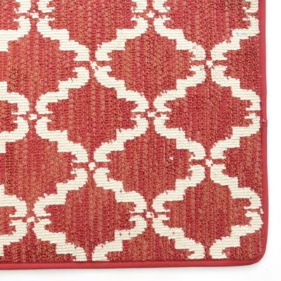 Image showing  Ultra Plush Pacific Knitted Loop Pile Polyester Bath Mat, 20 in. x 39 in., Red