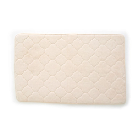 Stephan Roberts Home Embroidered Memory Foam Bath Mat, 17 in. x 24 in., Angora