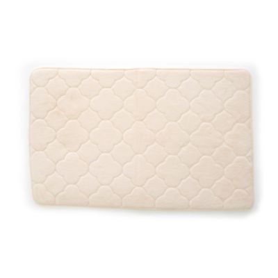 Stephan Roberts Home Embroidered Memory Foam Bath Mat, Angora, 21 in. x 34 in.